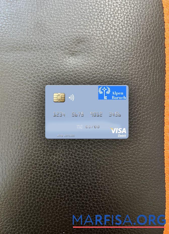 Blank Vanuatu Alpen Baruch Bank Limited visa debit card photolook front download for verification